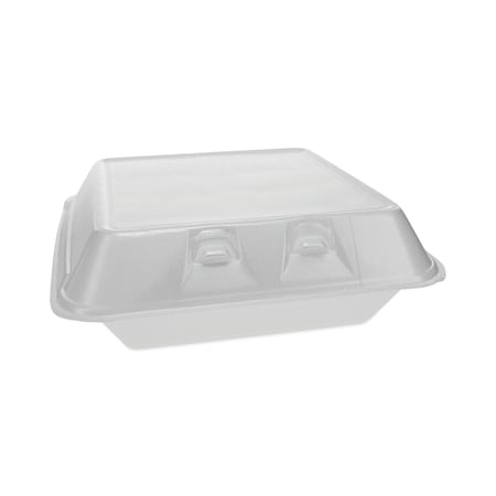 Pactiv Evergreen SmartLock Foam Hinged Containers, Large, 9 x 9.13 x 3.25, White, PK150 YHLW09010000